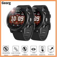 GEORG โค้ง 2.5D กรณี ปิดบัง กระจกนิรภัย สำหรับ Huami AMAZFIT GTR 42mm 47mm ฟิล์มป้องกัน ป้องกันหน้าจอ