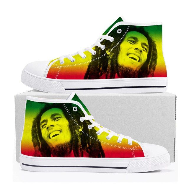 ? Legend Bob Marley Reggae Rasta Music Rock High Top Sneakers Mens Womens  Teenager Canvas Sneaker Casual Couple Shoes Custom Shoe | Lazada
