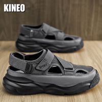 KINEO รองเท้ารองเท้าแตะรัดส้นชายสำหรับผู้ชาย,พื้นรองเท้าหนารองเท้าเดินในบ้านนุ่มระบายอากาศได้ดีแห้งเร็วรองเท้าแตะชายหาด