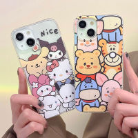 เคสโทรศัพท์ iphone 15 plus iphone15 pro max ล่าสุด2023สีลายตัวการ์ตูนน่ารัก Kitty Tigger ปลอกซิลิโคนโปร่งใสนิ่มเคส iphone15 pro max iphone 15 plus เคสโทรศัพท์แบบสวยงาม