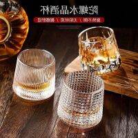 rotating tumbler whiskey glass gyro strong beer lead-free crystal thickening the