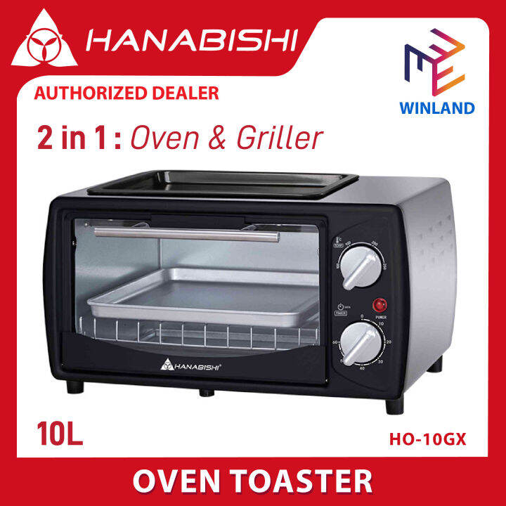HANABISHI by Winland 2 in 1 10L Oven Toaster with Griller HO10GX