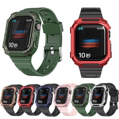 ❁ สายนาฬิกาซิลิโคนพร้อมชุดสำหรับ Apple Watch Series 7 สาย 45 มม. 41 มม. สายรัดข้อมือสำหรับ iWatch 7 Watchband Case