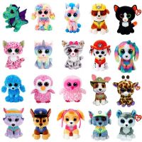 【YF】 15CM TY Big Eye Beanie Plush Stuffed Animal Cat Fox  Dog Deer dinosaur owl Doll Toy Christmas Gift