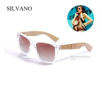 แว่นกันแดด Silvano Bamboo Wood Sunglasses Transparent/Brown Lens  แว่นกันแดดไม้ แว่นไม้ไผ่ แว่นกันแดด Wayfarer เลนส์ตัดแสงสะท้อน น้ำหนักเบา สามารถตัดเลนส์สายตาได้