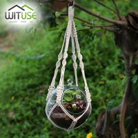 WITUSE Vintage Plant Hanger Flowerpot Holder Basket With Hoop Macrame Hanging Rope 4Legs Hook Suit for Decorating Balcony Garden