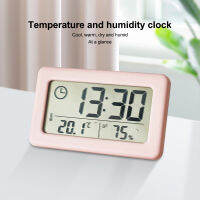 HotMini Digital Table Clock เครื่องวัดอุณหภูมิความชื้นปฏิทินแบตเตอรี่อิเล็กทรอนิกส์ที่เรียบง่ายและบางปิดเสียงนาฬิกาปลุกตั้งโต๊ะ mnf