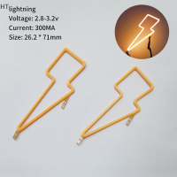 HT หลอดไฟ LED 3V รูปทรงสายฟ้ามีความยืดหยุ่นอุปกรณ์ตกแต่งบ้านไดโอด LED แฟชั่นแบบ DIY