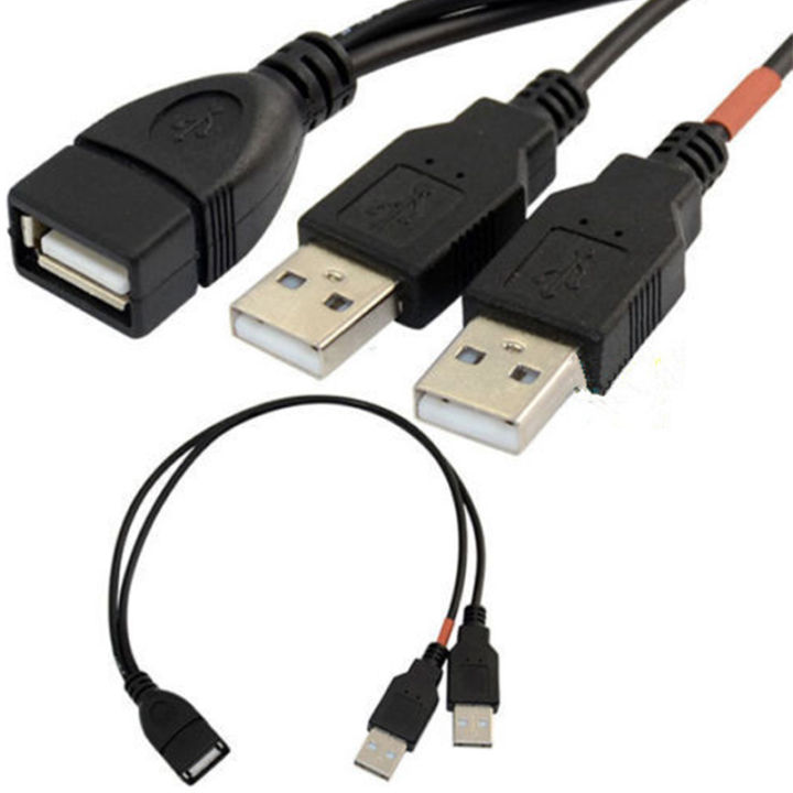 xunxingqie-usb-2-0-y-type-line-usb-dual-usb-2พอร์ตชาร์จสายชาร์จ-extension-cable-hub-adapter-cable-one-female-split-two-male-charger