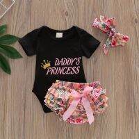 ขายร้อนเสื้อผ้าเด็กเด็กฤดูร้อน DADDY‘S PRINCESS ชุดกางเกงเด็กแขนสั้นผ้าฝ้าย