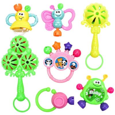 Rattles For Babies Funny Rattle Toy Chewable Newborn Shakers 7pcs Safe Newborn Rattle Toys to Develop Color Cognition Improve Babys Grip Ability everyday