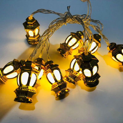 [สงสัย] สายไฟมุสลิมรอมดอนสาย LED 10ดวงยาว1.65ม. โคมไฟ Eid เทพนิยายโคมไฟตกแต่งบ้าน