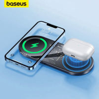 Baseus 20วัตต์ชาร์จไร้สายคู่สำหรับ 14 13 Airpod Pro อย่างรวดเร็ว Qi ชาร์จไร้สายสำหรับ Samsung Xiaomi 12 Pro แผ่นชาร์จ