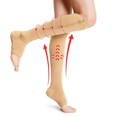 Medical Compression Stocking Woman Socks Zipper Pressure Varicose Veins Treat Socks Cycling Socks Men Knee Length Leg support