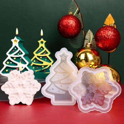 Make Resin Soap Silicone Snowflake Christmas Tree Candle Mould