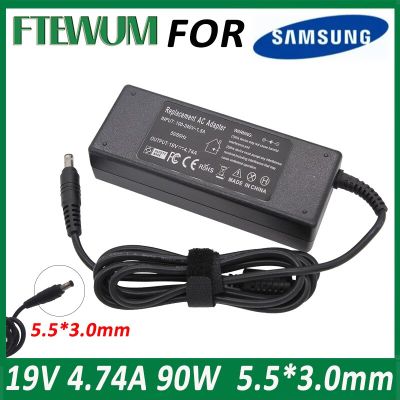 โน้ตบุ๊กที่ชาร์จพลังงานแล็ปท็อป19V 4.74A 90W 5.5X3.0มม. สำหรับ Samsung AC R429 RV411 R428 RV415 RV420 RV515 R540 R510 R522 R530 Yuebian