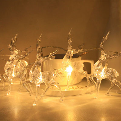 Deer LED String Light Battery Power Christmas LED Lamp String Deer Reindeer Holiday Festivals Xmas Party Decoration 2M