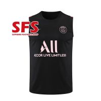 shot goods 【SFS】Top Quality 21-22 PSG Paris Saint-Germain Jersey Sleeveless casual T-shirt Training suit Sports Jerseys Loose Fans Version S-2XL