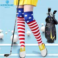 J.LINDEBERG Titleist！Korea ❁∏ Golf pure cotton over-the-knee socks fashionable and versatile stockings striped five-pointed star stockings over-the-knee slimming socks