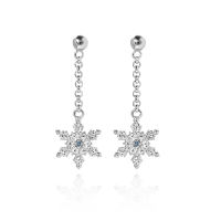 Jewelry Buffet Snowflake Dangling Earrings ต่างหู ต่างหูคริสต์มาส ต่างหูเกล็ดหิมะ ต่างหูเงินแท้ เงินแท้925