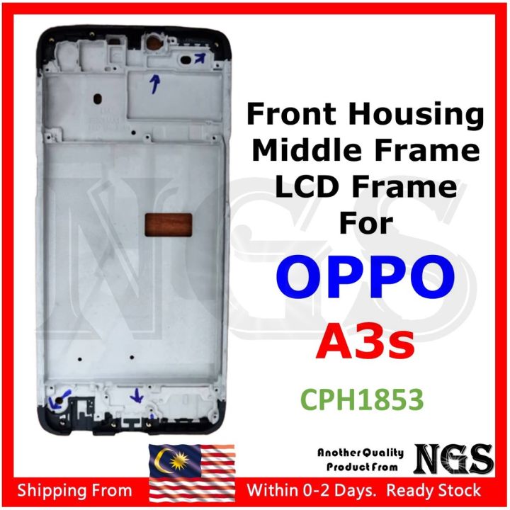 กรอบจอ-lcd-ขอบกรอบกลางปลอกหุ้มด้านหน้าสำหรับ-oppo-a3s-cph1853-cph1803