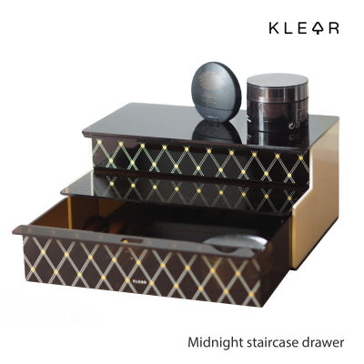 KlearObject Midnight staircase drawer กล่องใส่อุปกรณ์แต่งหน้ามีลิ้นชัก กล่องเก็บของ กล่องใส่เครื่องประดับ กล่องอะคริลิค : K285 พร้อมส่ง