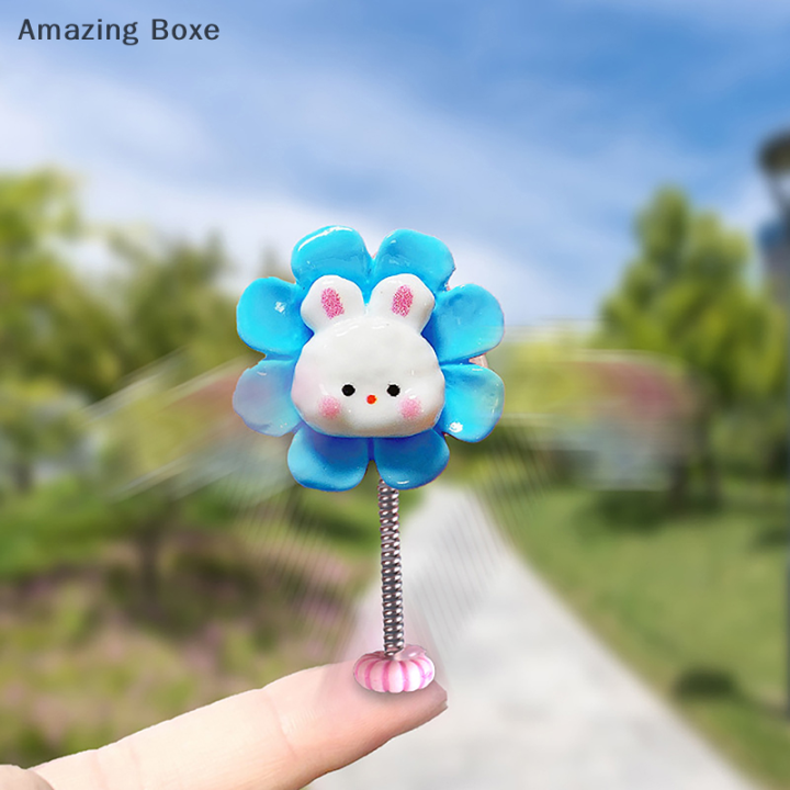 กล่องที่น่าตื่นตาตื่นใจน่ารักเขย่า-bobble-หัวดอกไม้ตกแต่งภายในรถดอกไม้ตกแต่งภายในรถน่ารัก-floret-อุปกรณ์ประดับตกแต่ง