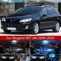 11Pcs Cool White Canbus LED Car Interior Light Kit For Peugeot 407 SW 2004-2010 Map Dome Trunk Glove Box License Plate Lights