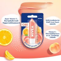 ลิปแคร์นีเวียพีชชี่ซีแอนด์อี 4.8 กรัม Nivea Peachy Lip Care