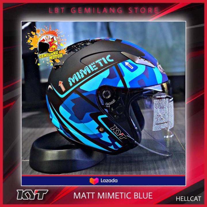 KYT Hellcat Helmets [Mimetic Blue] Lazada