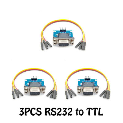 3ชิ้น RS232 MAX3232เพื่อ TTL พอร์ตอนุกรม MAX232ขั้วต่อโมดูลตัวแปลง DB9พร้อมสาย DuPont
