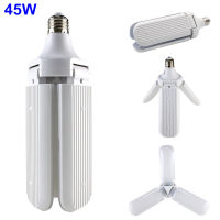 45W 60W Foldable Fan Blade E27 LED Lamp No Flicker E27 Led Bulb Light 110V 220V Angle Adjustable Ceiling Led Bulbs for Home