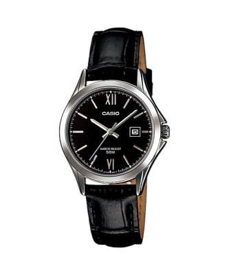 JamesMobile นาฬิกาข้อมือผู้หญิง ยี่ห้อ Casio รุ่น LTP-1381L-1AVDF นาฬิกากันน้ำ30เมตร นาฬิกาสายหนัง สินค้าของแท้ รับประกัน 1  ปี- ดำ