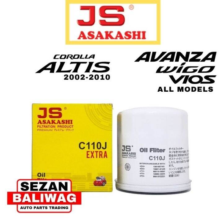 JS ASAKASHI TOYOTA COROLLA ALTIS ECHO YARIS VIOS OIL FILTER C110J