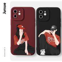 [Free Shipping] JURSUE เคสคู่ เคสไอโฟน คู่รัก กันกระแทกซิลิโคนนุ่มการ์ตูนน่ารักตลก เคสโทรศัพท์ Compatible for iPhone 13 12 11 Pro Max SE 2020 X XR XS 8 7 6 6S Plus พลัส XYH335