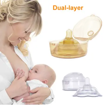 Nipple Shields for Nursing Newborn,Double Layer Breast Shield,for Latch  Difficulties or Flat or Inverted Nipples 