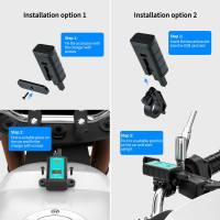 12โวลต์ USB ชาร์จรถจักรยานยนต์สวิทช์กันน้ำที่มีโวลต์มิเตอร์ SAE เพื่อ USB Type-C ซ็อกเก็ตอะแดปเตอร์ชาร์จอย่างรวดเร็วอุปกรณ์เสริมรถมอเตอร์ไซด์