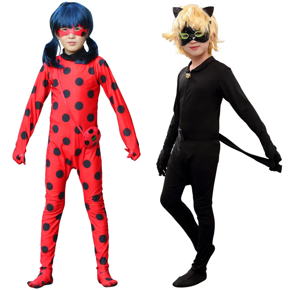 Ladybug girl costume cosplay animation Reddy Black Cat Noel one-piece  tights Halloween children's costume | Lazada PH