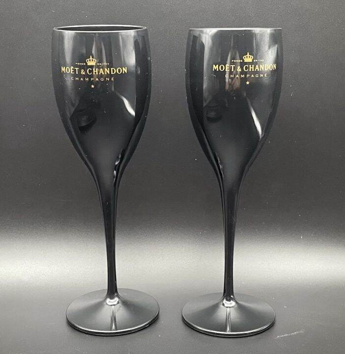 2 x Moet Chandon Ice Impérial acrylic goblets White Champagne glasses