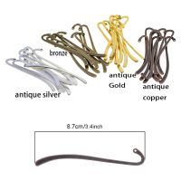 24Pcs of Hook Bookmark Jewelry Making Book Mark Home Collection Pendants Souvenirs Beads DIY Crafts Antique Gold