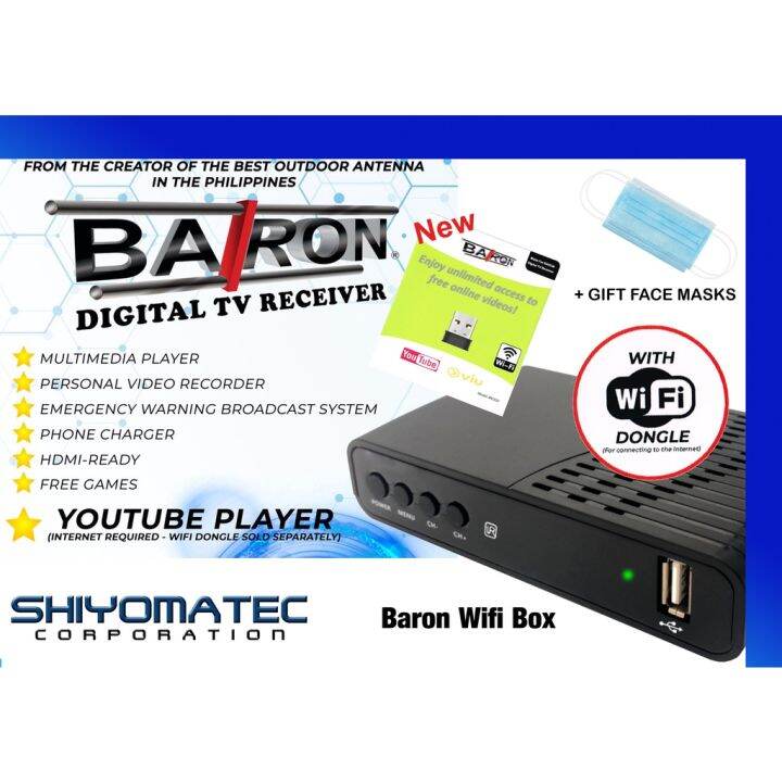 Baron Digital TV Receiver with Wifi Adapter Lazada PH