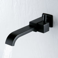 Wall Mounted Basin Faucet Brass Single Handle Tap Hotal Bathroom Accessories Single Cold Water Bath Black Silver Sink Faucets Plumbing Valves