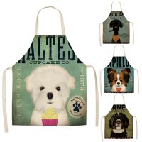 Dog Aprons Modern Minimalist Cute Cartoon Dog Pattern Apron Cotton And Linen Material Is Refreshing And Easy To Wear Aprons