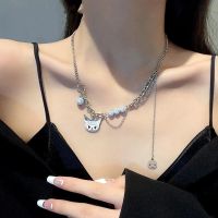 Fashion Jewelry Cat Dog Pearl Necklace For Women Summer Light Luxury Multi layer Necklaces Niche Sweater Chain Party Punk B249