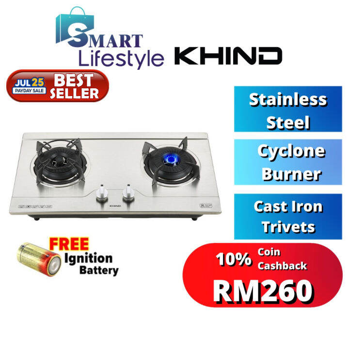 Khind Stainless Steel Cooktop Built In Hob [Free Ignition Battery
