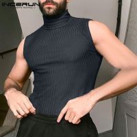 【HOT】✷⊕ Men Turtleneck Sleeveless 2023 Color Vests Streetwear Fashion Waistcoats S-5XL