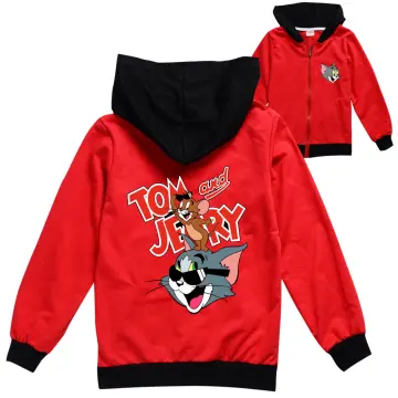  Men's Flight Jacket, Tom and Jerry, Long Sleeve, Zip