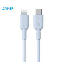 Anker USB C ถึงสายเคเบิลหลอดไฟสายเคเบิลหลอดไฟ321 USB-C (6ft สีฟ้า) สายเคเบิลผ่านการรับรอง MFi สำหรับ iPhone 14 Pro 13 Pro 12 Pro Max 12 11 X XS, AirPods Pro รองรับการจัดส่งพลังงาน (ไม่รวมที่ชาร์จ)