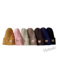 【hot sale】☫✼ C05 Kids Hats Candy Color Baby Boys Girls Caps Bear Knitted Age 0-7 Years