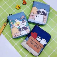 Korean Version Of Cute Cartoon Coin Purse Compact And Portable Lanyard Wallet Zipper Card Bag Canvas Student Short Fan Wallet 【OCT】